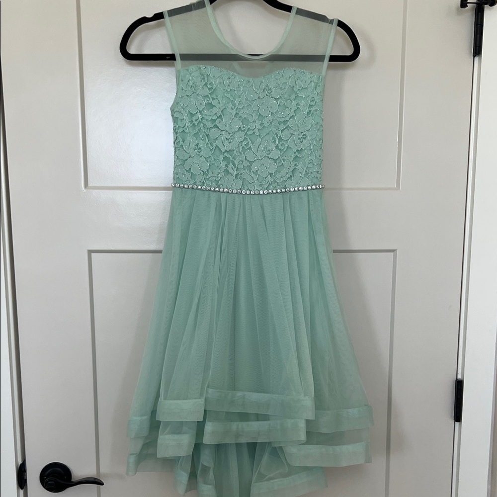 Speechless Mint Green Lace Formal Kids Dress
